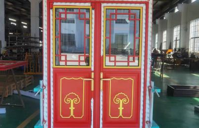 辽宁寺庙红色铝合金仿古门窗成品完工「冠墅阳光」